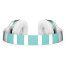 Teal and White horizontal Stripes Full-Body Skin Kit for the Beats by Dre Solo 3 Wireless Headphones