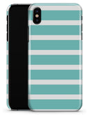 Teal and White horizontal Stripes - iPhone X Clipit Case