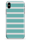 Teal and White horizontal Stripes - iPhone X Clipit Case