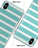 Teal and White horizontal Stripes - iPhone X Clipit Case