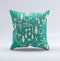 Teal and Yellow Beauty Product Icons ink-Fuzed Decorative Throw Pillow