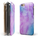 Teal to Pink 00424 Absorbed Watercolor Texture iPhone 6/6s or 6/6s Plus 2-Piece Hybrid INK-Fuzed Case