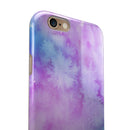 Teal to Pink 00424 Absorbed Watercolor Texture iPhone 6/6s or 6/6s Plus 2-Piece Hybrid INK-Fuzed Case