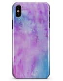 Teal to Pink 00424 Absorbed Watercolor Texture - iPhone X Clipit Case