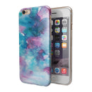 Teal to Pink 434 Absorbed Watercolor Texture iPhone 6/6s or 6/6s Plus 2-Piece Hybrid INK-Fuzed Case