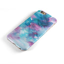 Teal to Pink 434 Absorbed Watercolor Texture iPhone 6/6s or 6/6s Plus 2-Piece Hybrid INK-Fuzed Case
