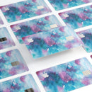 Teal to Pink 434 Absorbed Watercolor Texture - Premium Protective Decal Skin-Kit for the Apple Credit Card