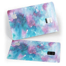 Teal to Pink 434 Absorbed Watercolor Texture - Premium Protective Decal Skin-Kit for the Apple Credit Card