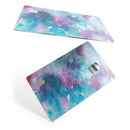 Teal to Pink 434 Absorbed Watercolor Texture - Premium Protective Decal Skin-Kit for the Apple Credit Card