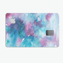 Teal to Pink 434 Absorbed Watercolor Texture - Premium Protective Decal Skin-Kit for the Apple Credit Card