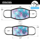 Teal to Pink 434 Absorbed Watercolor Texture - Made in USA Mouth Cover Unisex Anti-Dust Cotton Blend Reusable & Washable Face Mask with Adjustable Sizing for Adult or Child