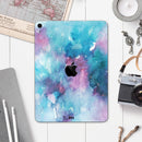 Teal to Pink 434 Absorbed Watercolor Texture - Full Body Skin Decal for the Apple iPad Pro 12.9", 11", 10.5", 9.7", Air or Mini (All Models Available)