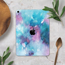 Teal to Pink 434 Absorbed Watercolor Texture - Full Body Skin Decal for the Apple iPad Pro 12.9", 11", 10.5", 9.7", Air or Mini (All Models Available)