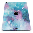Teal to Pink 434 Absorbed Watercolor Texture - Full Body Skin Decal for the Apple iPad Pro 12.9", 11", 10.5", 9.7", Air or Mini (All Models Available)