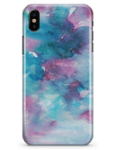 Teal to Pink 434 Absorbed Watercolor Texture - iPhone X Clipit Case
