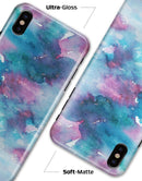 Teal to Pink 434 Absorbed Watercolor Texture - iPhone X Clipit Case