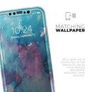 Teal to Pink 434 Absorbed Watercolor Texture - Vinyl Skin Wrap for iPhone 17 Pro Max, 17 Pro, 17 Air, 17, 16 & All Models — Soft Matte or Ultra Gloss