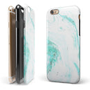 Teal v4 Textured Marble iPhone 6/6s or 6/6s Plus 2-Piece Hybrid INK-Fuzed Case