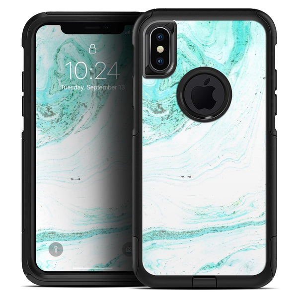 Teal v4 Textured Marble - Skin Kit for the iPhone OtterBox Cases