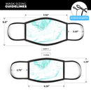 Teal v4 Textured Marble - Made in USA Mouth Cover Unisex Anti-Dust Cotton Blend Reusable & Washable Face Mask with Adjustable Sizing for Adult or Child