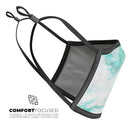 Teal v4 Textured Marble - Made in USA Mouth Cover Unisex Anti-Dust Cotton Blend Reusable & Washable Face Mask with Adjustable Sizing for Adult or Child