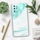 Teal v4 Textured Marble - Premium Vinyl Skin Decal for Samsung Galaxy S25 Ultra, S24, S23, S22 & All Galaxy S Models