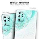 Teal v4 Textured Marble - Premium Vinyl Skin Decal for Samsung Galaxy S25 Ultra, S24, S23, S22 & All Galaxy S Models