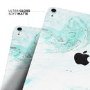 Teal v4 Textured Marble - Full Body Skin Decal for the Apple iPad Pro 12.9", 11", 10.5", 9.7", Air or Mini (All Models Available)