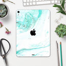 Teal v4 Textured Marble - Full Body Skin Decal for the Apple iPad Pro 12.9", 11", 10.5", 9.7", Air or Mini (All Models Available)