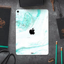 Teal v4 Textured Marble - Full Body Skin Decal for the Apple iPad Pro 12.9", 11", 10.5", 9.7", Air or Mini (All Models Available)