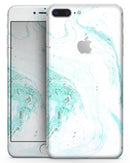 Teal v4 Textured Marble - Skin-kit for the iPhone 8 or 8 Plus