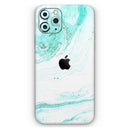 Teal v4 Textured Marble - Protective Skin Wrap & Decal – Compatible with iPhone SE to iPhone 17 Pro Max (All Models)