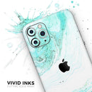 Teal v4 Textured Marble - Protective Skin Wrap & Decal – Compatible with iPhone SE to iPhone 17 Pro Max (All Models)