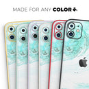 Teal v4 Textured Marble - Protective Skin Wrap & Decal – Compatible with iPhone SE to iPhone 17 Pro Max (All Models)