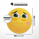 Teary Eyed Friendly Emoticons// WaterProof Rubber Foam Backed Anti-Slip Mouse Pad for Home Work Office or Gaming Computer Desk