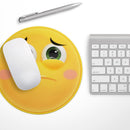 Teary Eyed Friendly Emoticons// WaterProof Rubber Foam Backed Anti-Slip Mouse Pad for Home Work Office or Gaming Computer Desk