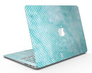 Teeny Tiny White Polka Dots on Aqua Watercolor - MacBook Air Skin Kit