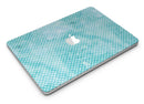 Teeny Tiny White Polka Dots on Aqua Watercolor - MacBook Air Skin Kit