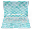 Teeny Tiny White Polka Dots on Aqua Watercolor - MacBook Air Skin Kit