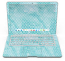 Teeny Tiny White Polka Dots on Aqua Watercolor - MacBook Air Skin Kit