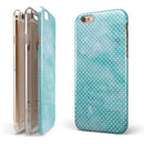 Teeny Tiny White Polka Dots on Aqua Watercolor iPhone 6/6s or 6/6s Plus 2-Piece Hybrid INK-Fuzed Case