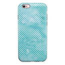Teeny Tiny White Polka Dots on Aqua Watercolor iPhone 6/6s or 6/6s Plus 2-Piece Hybrid INK-Fuzed Case