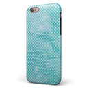 Teeny Tiny White Polka Dots on Aqua Watercolor iPhone 6/6s or 6/6s Plus 2-Piece Hybrid INK-Fuzed Case