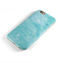 Teeny Tiny White Polka Dots on Aqua Watercolor iPhone 6/6s or 6/6s Plus 2-Piece Hybrid INK-Fuzed Case