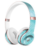 Teeny Tiny White Polka Dots on Aqua Watercolor Full-Body Skin Kit for the Beats by Dre Solo 3 Wireless Headphones