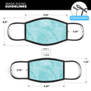 Teeny Tiny White Polka Dots on Aqua Watercolor - Made in USA Mouth Cover Unisex Anti-Dust Cotton Blend Reusable & Washable Face Mask with Adjustable Sizing for Adult or Child