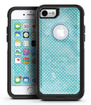 Teeny Tiny White Polka Dots on Aqua Watercolor - iPhone 7 or 8 OtterBox Case & Skin Kits