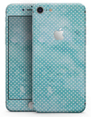 Teeny Tiny White Polka Dots on Aqua Watercolor - Skin-kit for the iPhone 8 or 8 Plus