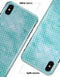 Teeny Tiny White Polka Dots on Aqua Watercolor - iPhone X Clipit Case