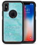 Teeny Tiny White Polka Dots on Aqua Watercolor - iPhone X OtterBox Case & Skin Kits